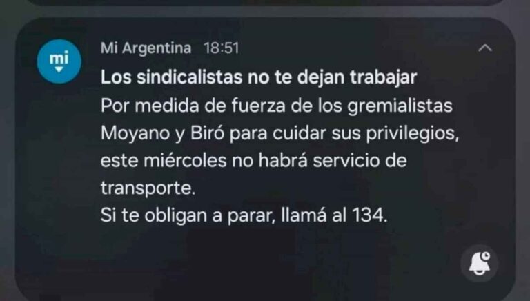milei-utilizo-la-aplicacion-mi-argentina-para-desacreditar-el-paro-de-transporte