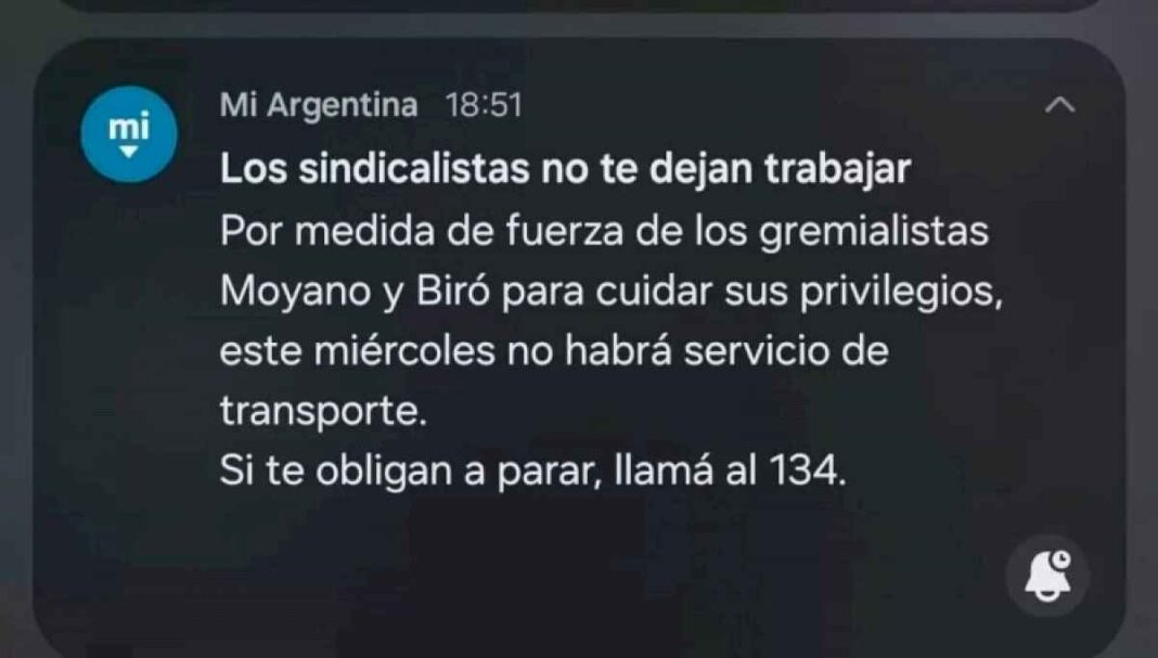 milei-utilizo-la-aplicacion-mi-argentina-para-desacreditar-el-paro-de-transporte