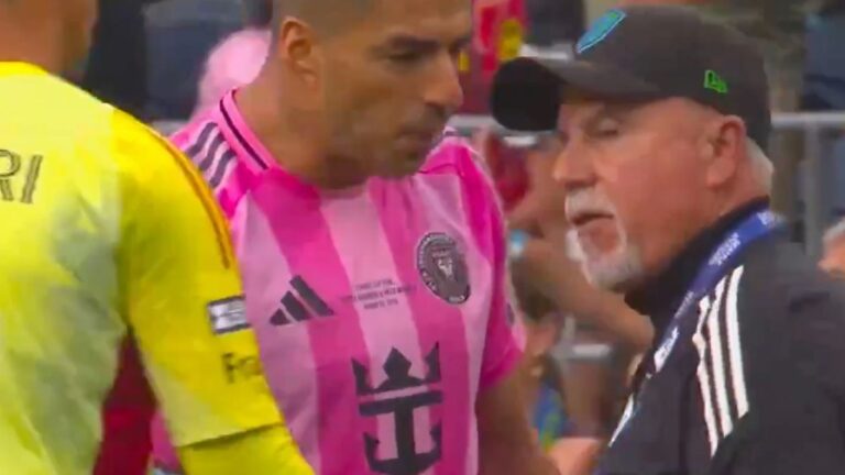 Escandaloso final en la Leagues Cup: empujones, trompadas y hasta Luis Suárez escupiendo a un rival